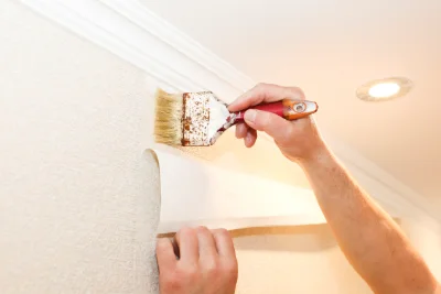 Pose de papier peint à Calacuccia — revêtements muraux et toiles de verre